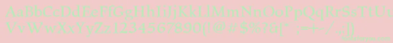 ElysiumBookPlain-Schriftart – Grüne Schriften auf rosa Hintergrund