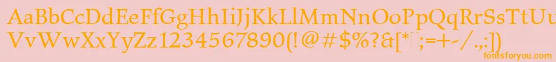 ElysiumBookPlain Font – Orange Fonts on Pink Background