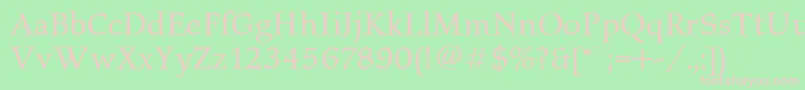 ElysiumBookPlain Font – Pink Fonts on Green Background