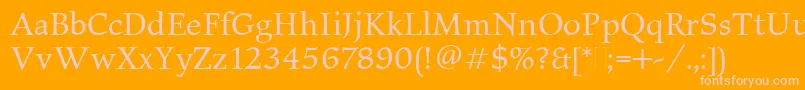 ElysiumBookPlain Font – Pink Fonts on Orange Background