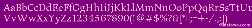 ElysiumBookPlain Font – Pink Fonts on Purple Background