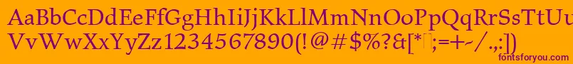 Шрифт ElysiumBookPlain – фиолетовые шрифты на оранжевом фоне