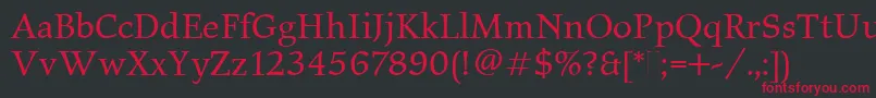 ElysiumBookPlain Font – Red Fonts on Black Background