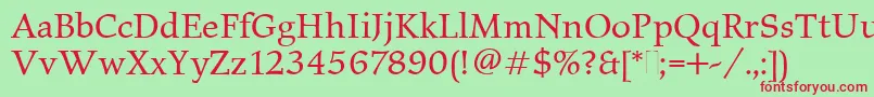 ElysiumBookPlain Font – Red Fonts on Green Background