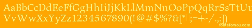 ElysiumBookPlain Font – Yellow Fonts on Orange Background