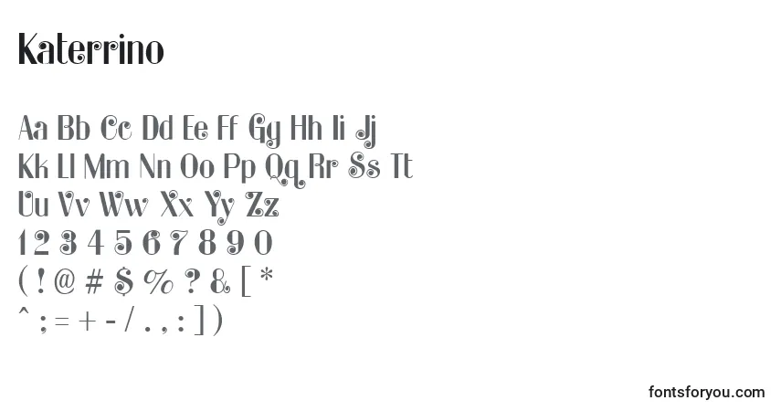 Шрифт Katerrino – алфавит, цифры, специальные символы