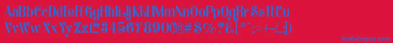 Katerrino Font – Blue Fonts on Red Background