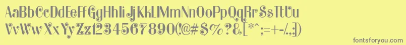 Katerrino Font – Gray Fonts on Yellow Background