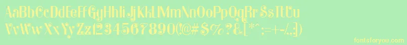 Katerrino Font – Yellow Fonts on Green Background