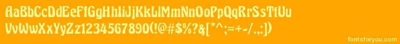 Herkules-Schriftart – Gelbe Schriften auf orangefarbenem Hintergrund