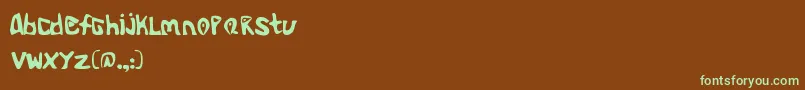 Czcionka Aliend – zielone czcionki na brązowym tle