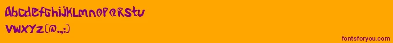 Czcionka Aliend – fioletowe czcionki na pomarańczowym tle