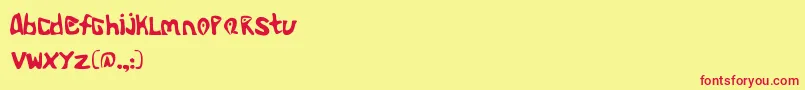 フォントAliend – 赤い文字の黄色い背景