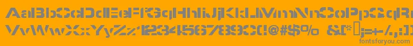 フォントPyrostyl – オレンジの背景に灰色の文字