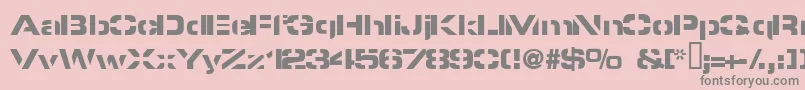 フォントPyrostyl – ピンクの背景に灰色の文字