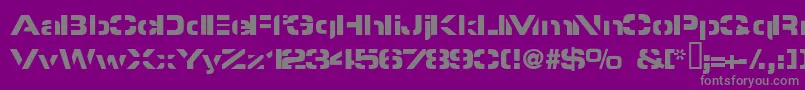 フォントPyrostyl – 紫の背景に灰色の文字