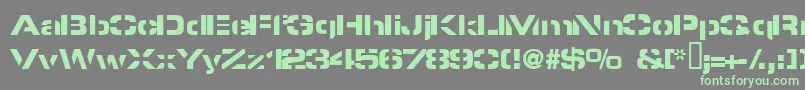 フォントPyrostyl – 灰色の背景に緑のフォント