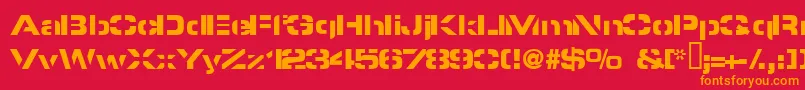 フォントPyrostyl – 赤い背景にオレンジの文字