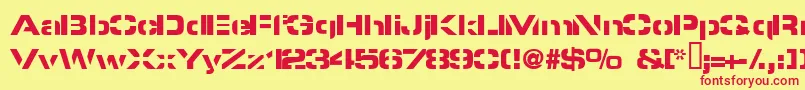 Czcionka Pyrostyl – czerwone czcionki na żółtym tle