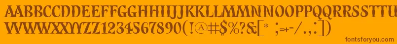 Evil Font – Brown Fonts on Orange Background