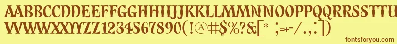 Evil Font – Brown Fonts on Yellow Background