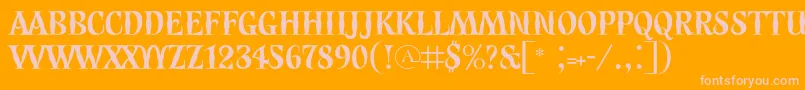 Evil Font – Pink Fonts on Orange Background