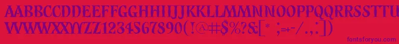 Czcionka Evil – fioletowe czcionki na czerwonym tle