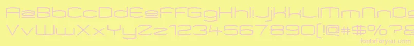 KameleonUpper-fontti – vaaleanpunaiset fontit keltaisella taustalla