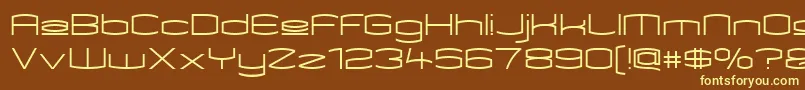 KameleonUpper-fontti – keltaiset fontit ruskealla taustalla
