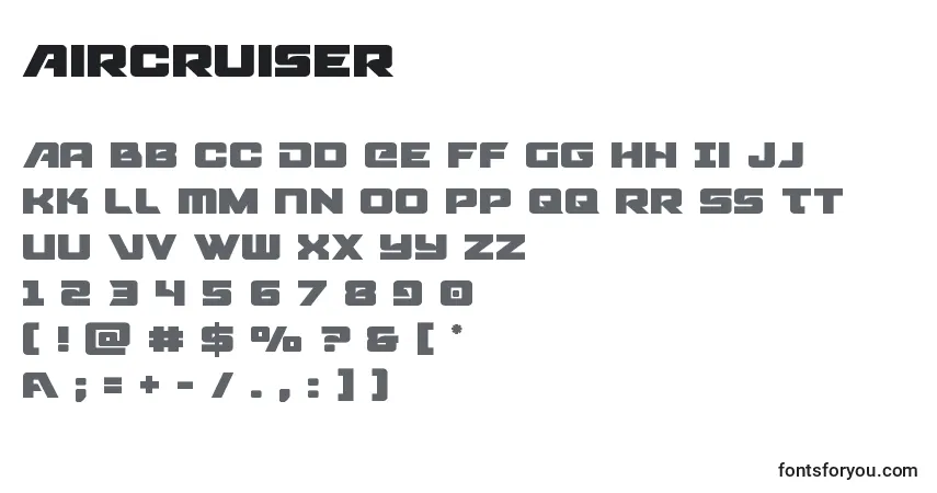 Aircruiser-fontti – aakkoset, numerot, erikoismerkit