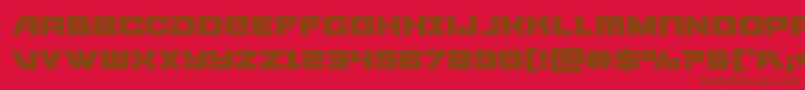 Aircruiser-Schriftart – Braune Schriften auf rotem Hintergrund
