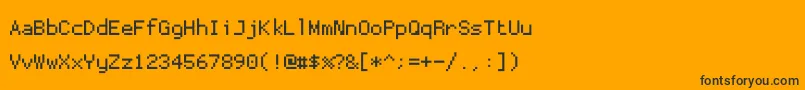 Шрифт Proggytiny – чёрные шрифты на оранжевом фоне