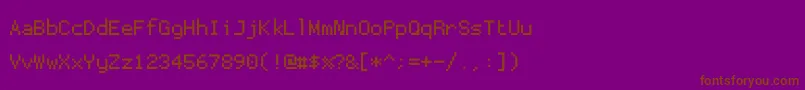 Proggytiny-fontti – ruskeat fontit violetilla taustalla