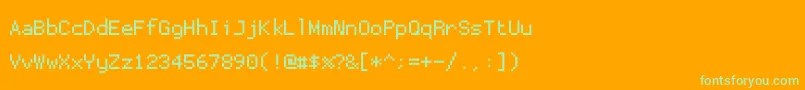 Proggytiny Font – Green Fonts on Orange Background