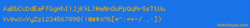 Proggytiny Font – Orange Fonts on Blue Background