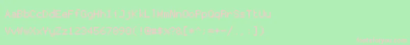 フォントProggytiny – 緑の背景にピンクのフォント