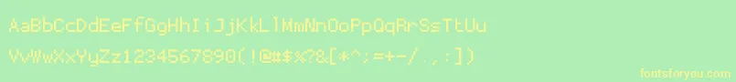 Proggytiny Font – Yellow Fonts on Green Background