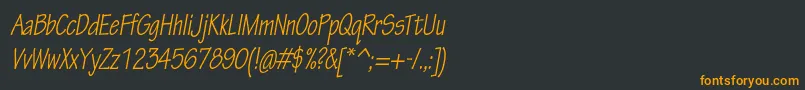 フォントTektonproCondobl – 黒い背景にオレンジの文字