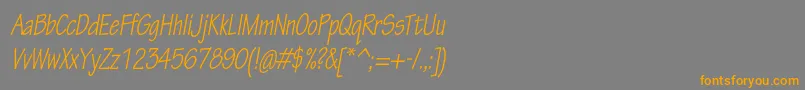 フォントTektonproCondobl – オレンジの文字は灰色の背景にあります。