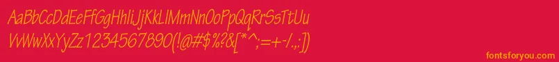 フォントTektonproCondobl – 赤い背景にオレンジの文字