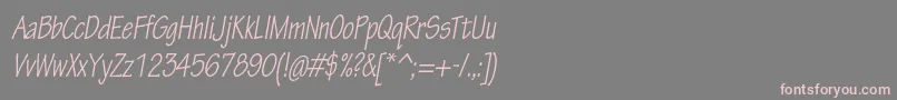 フォントTektonproCondobl – 灰色の背景にピンクのフォント