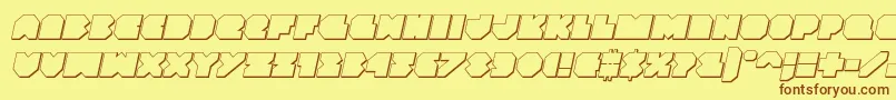 Vxrocket3Dital Font – Brown Fonts on Yellow Background