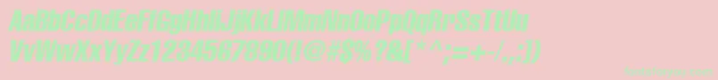 LettericaComprItalic Font – Green Fonts on Pink Background