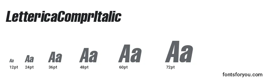 Размеры шрифта LettericaComprItalic