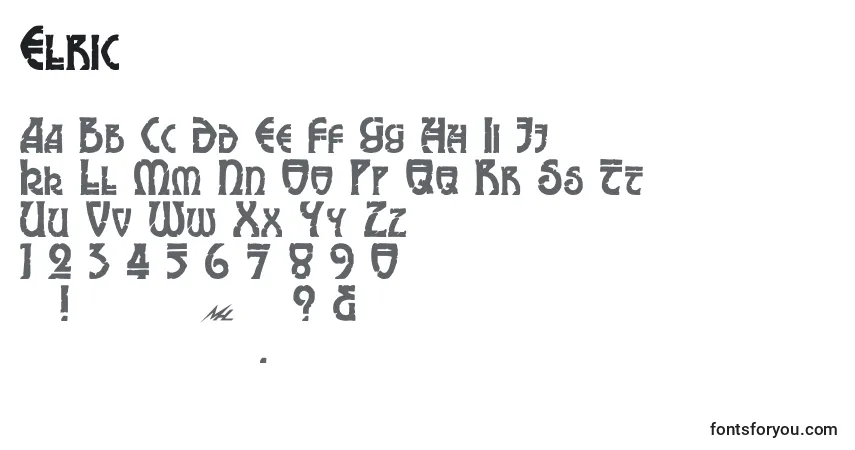 Czcionka Elric – alfabet, cyfry, specjalne znaki