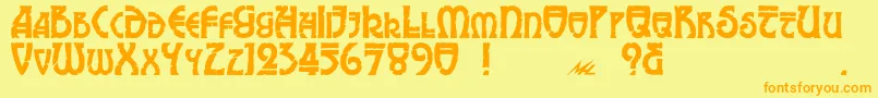 Elric Font – Orange Fonts on Yellow Background