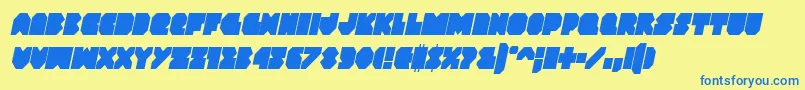 Vxrocketcondital Font – Blue Fonts on Yellow Background