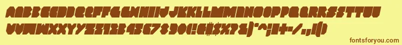 Vxrocketcondital Font – Brown Fonts on Yellow Background