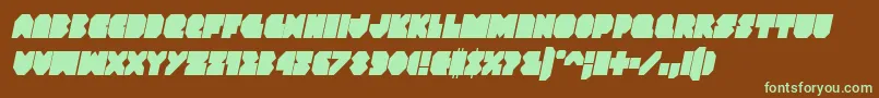 Vxrocketcondital Font – Green Fonts on Brown Background