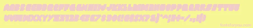Czcionka Vxrocketcondital – różowe czcionki na żółtym tle